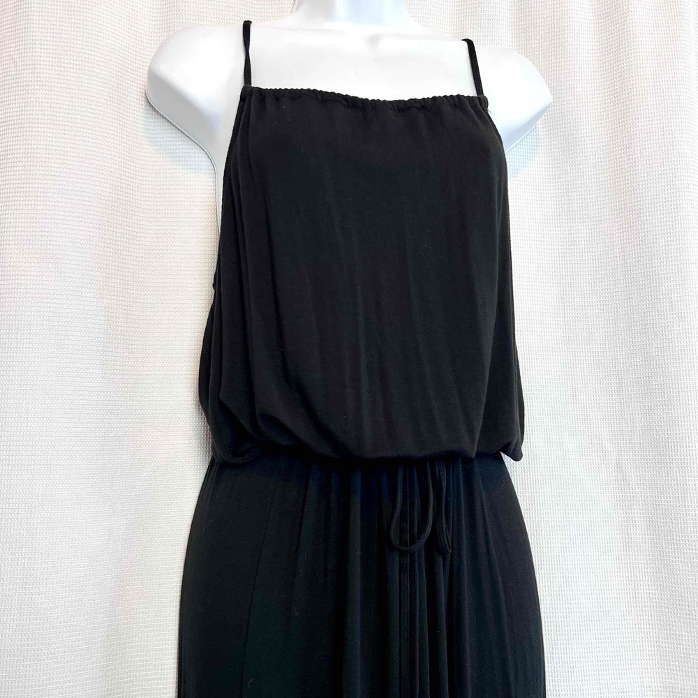 Victoria's Secret Black Medium Sleeveless Solid Color Gathered Waist Maxi Dress - Picture 6 of 10